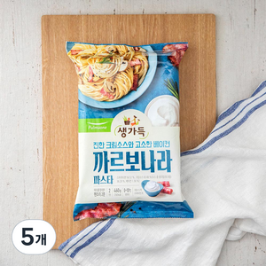 풀무원 생까르보나라 스파게티 2인, 460g, 5개