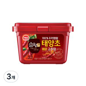 순창궁 우리햅쌀 태양초 매운고추장, 500g, 3개