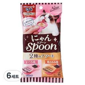 긴노스푼 고양이 냥스푼 간식 2종 x 2p 세트 40g, 참치/닭가슴살, 6세트