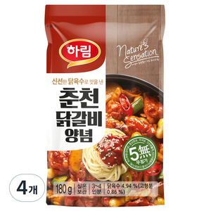 하림 춘천 닭갈비 양념, 180g, 4개