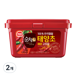 해표 순창궁 태양초 매운 고추장, 1kg, 2개