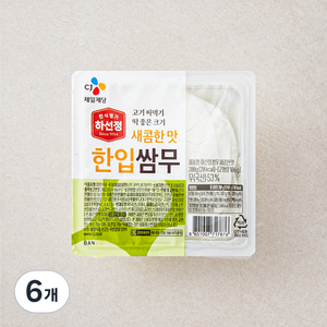 하선정 한입쌈무 새콤한맛, 200g, 6개