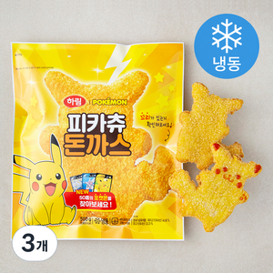 하림 포켓몬 피카츄 돈까스 (냉동), 3개, 500g