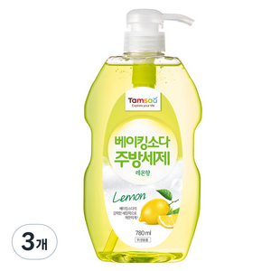 탐사 베이킹소다 주방세제 레몬, 780ml, 3개