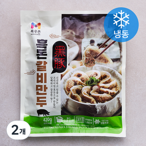 목우촌 흑돈 갈비만두 (냉동), 420g, 2개