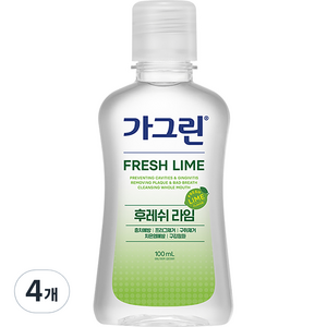 가그린 후레쉬라임 구강청결제, 100ml, 4개