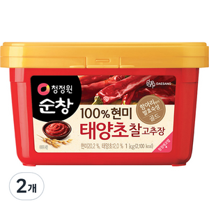 청정원순창 100% 현미 태양초 찰고추장, 1kg, 2개