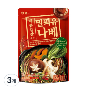 샘표 매콤칼칼 밀푀유나베 육수, 500g, 3개