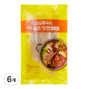 진심 중국식 더 넓은 당면 20mm, 300g, 6개