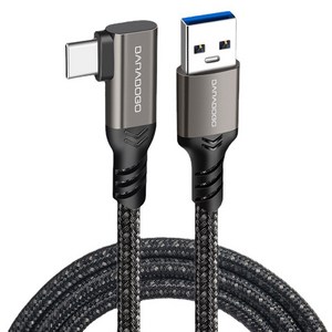 바라보고 USB3.2 C타입 to A ㄱ자 GEN2 고속충전케이블 10Gbps, 그레이, 1개, 50cm