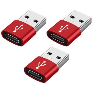 스마트IG C 타입 to USB A 고속 변환 젠더, 2cm, 레드, 3개