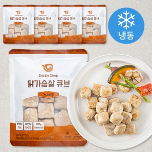 다즐샵 닭가슴살 큐브 갈비맛 (냉동), 100g, 5개