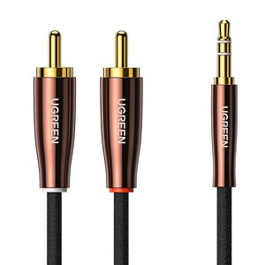 유그린 프리미엄 3.5mm 스테레오 to 2 RCA 케이블 1m, 1개