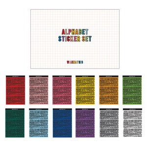 워너디스 블랙라인 팬시 스티커 12종 세트, 알파벳, 1세트
