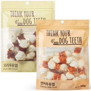 Think you dog teeth 오리 15p + 연어 15p 세트, 오리, 연어, 1세트, 480g