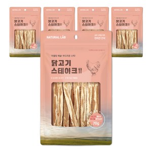 내츄럴랩 강아지 건강한육포 스테이크, 닭고기, 70g, 5개