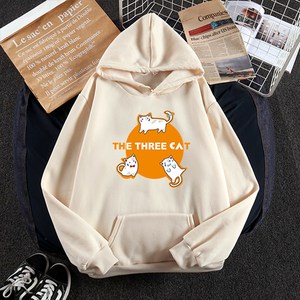 THE THREE CAT 오버핏 기모 임산부 후드티