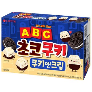 롯데웰푸드 ABC초코쿠키 쿠키앤크림, 130g, 1개