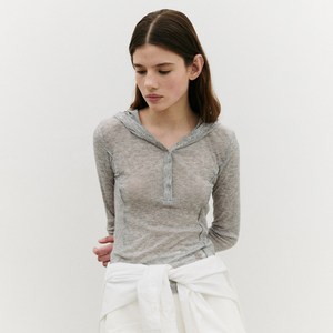 로라로라 여성용 NUBASIC SLIM FIT HOOD T SHIRT