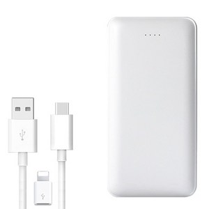 슈페라르 2포트 보조배터리 10000mAh C타입 + 5핀 커넥트, GG1260100, 화이트