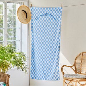 모던하우스 물흡수가 빠른 극세사 비치타월 70 x 150 cm, 블루체커보드, 1개