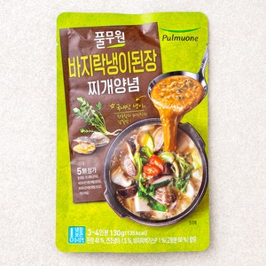 풀무원 바지락냉이 된장찌개양념, 130g, 1개