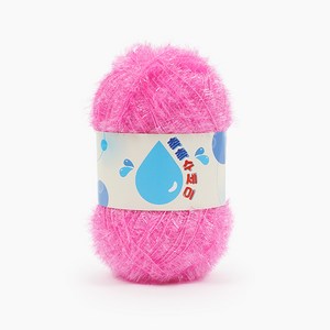 쎄비 촉촉 수세미 뜨개실, 꽃분홍, 1개