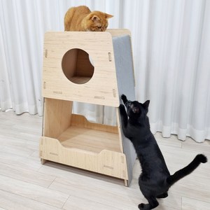 MAAH 고양이 튼튼 5분 조립 원목 A 숨숨집 20kg, 1개, 우드