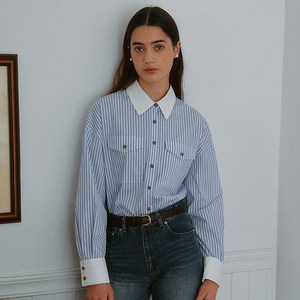 로라로라 여성용 STRIPE POCKET SHIRTS