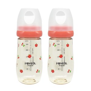 아이별프렌즈 국내 제조 아기 애플체리 PPSU 젖병 270ml 트윈팩, 레드, 2개