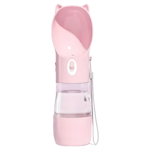 커들스피어 2in1 반려동물 강아지 휴대용 물병 간식통, 핑크, 1개