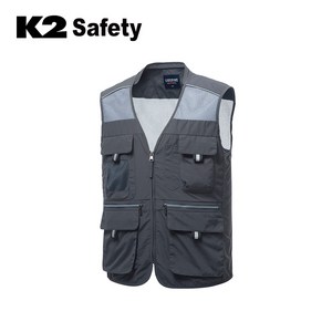 K2 Safety 21VE-613R (Chacoal) 메쉬조끼 사계절베스트 여름망사 멀티포켓 멀티조끼 베스트 작업복 근무복 워크웨어