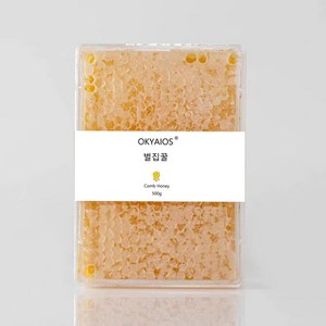 OKYAIOS 벌집꿀 벌꿀 천연 밀랍, 4개, 500g