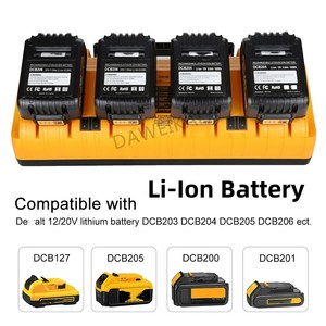 디월트배터리 호환 Dewalt 리튬 이온 배터리 충전기 DCB203 DC B204 DCB205 DCB206 DCB118 DCB1418 DCB140 DCB183 DCB200 144V 18V 20V, 6)1 1K charger, 1개