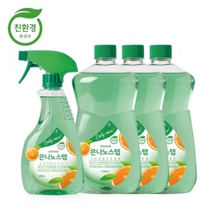 은나노스텝 시즌3 다용도 세정제 4종 세트 (550ml 1개 + 1100ml 리필 3개), 1세트