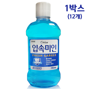 오릭스 (Oiox) 입속미인 후레쉬 자일리톨 토탈 케어 구강 청결제 770ml 대용량 가글액 1박스(12개), 24개