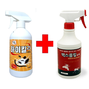 하이킬25 500ml+벅스올킬500ml 묶음 벼룩 진드기 거미약 개미 바퀴벌레 불쾌해충 퇴치 제거 제 약 살충제, 500g, 2개