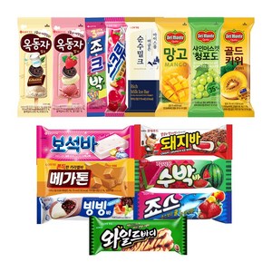 바 아이스크림 3종 8개씩 24개 ( 죠스바 수박바 스크류바 옥동자 와일드바디 메가톤바 순수밀크 빙빙바 옥동자 딸기 죠크박 델몬트 망고바 샤인&청포도바 골든키위바 보석바 돼지바 ), 15.옥동자*12개+와일드바디*12개, 1개