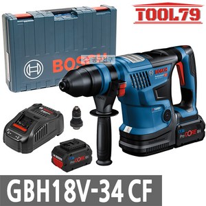 보쉬 GBH18V-34CF 충전햄머드릴18V 8.0Ah*2개 SDS-PLUS, 1개