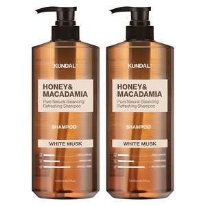 쿤달 허니 앤 마카다미아 네이처 샴푸 화이트머스크향, 1058ml, 2개