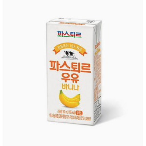 파스퇴르 전용목장 1급A 원유 바나나우유, 190ml, 48개