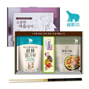 곰표 부침4종 [ 밀가루 부침가루 젓가락 위생장갑 ] 명절선물, 1세트