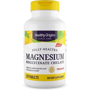 Healthy Oigins Magnesium Bisglycinate Chelate 헬시 오리진 마그네슘 120정, 1개