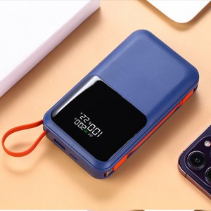 노트북 보조배터리 66W 초고속충전 30000mAh C타입 경량 휴대용 내장 케이블, 오션 블루