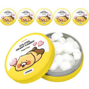 suomi 춘식이 자일리톨 하트 무설탕 캔디 레몬, 40g, 6개