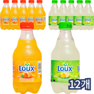 쿨앤드몰 룩스 2종혼합 레몬 오렌지 탄산음료, 12개, 330ml