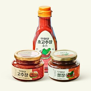 [무화당] 저당 알룰로스 장류 3종 세트 구성 (고추장1 초고추장1 쌈장1), 1세트, 250g