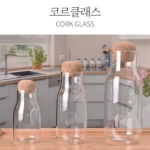 코르크마개유리병 밀폐병 150ml, 코르크마개유리병 600ml, 1개