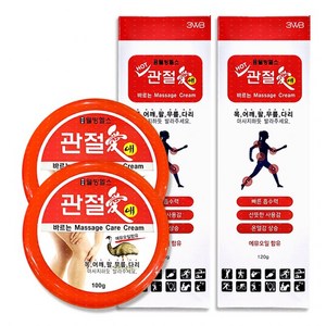 WHB웰빙헬스팜 관절애 바르는 마사지크림 원통형 100g 2개+튜브형 120g 2개 / 핫 & 쿨, 1세트