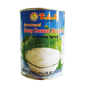 T.A.S Sweetened Young Coconut Stripped in Heavy Syrup 스윗턴드 영 코코넛 스트립 인 헤비시럽, 1개, 320g